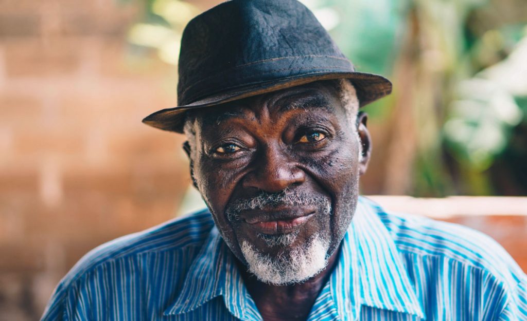 Close up portrait of elderly man